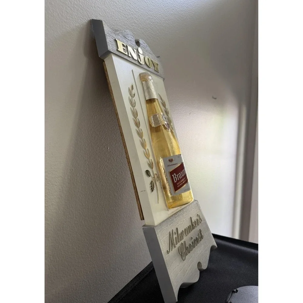 Vintage‎ Braumeister Beer 3D Molded Plastic Sign Milwaukee's Choicest Breweriana